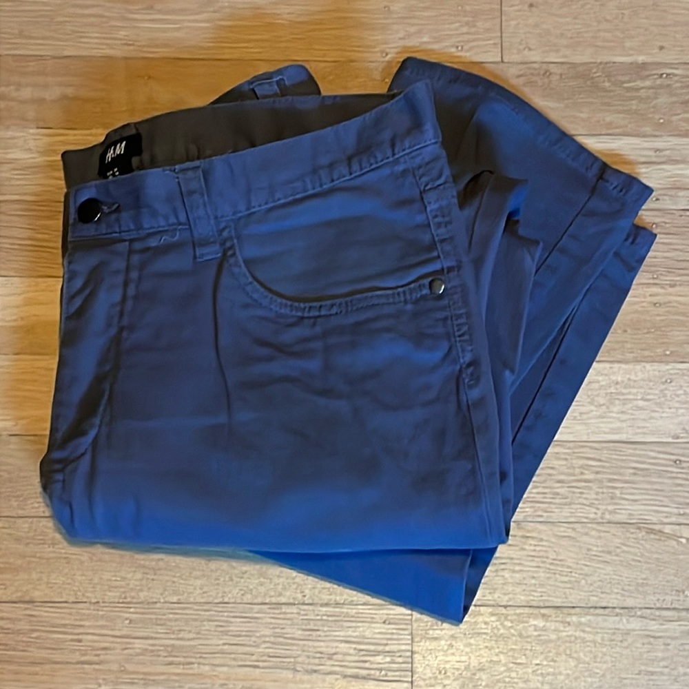 Dark Grey Button Fly Pants - Picture 1 of 3